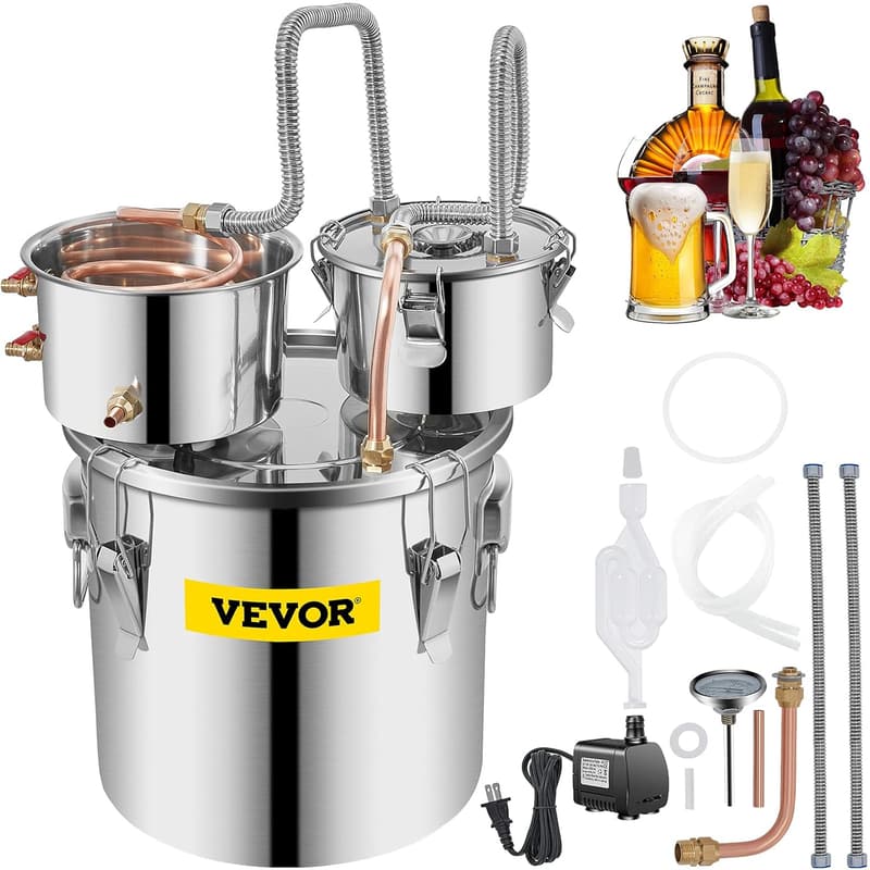 3 Gallon Stainless Steel Alcohol Distiller Kit for DIY Brewing