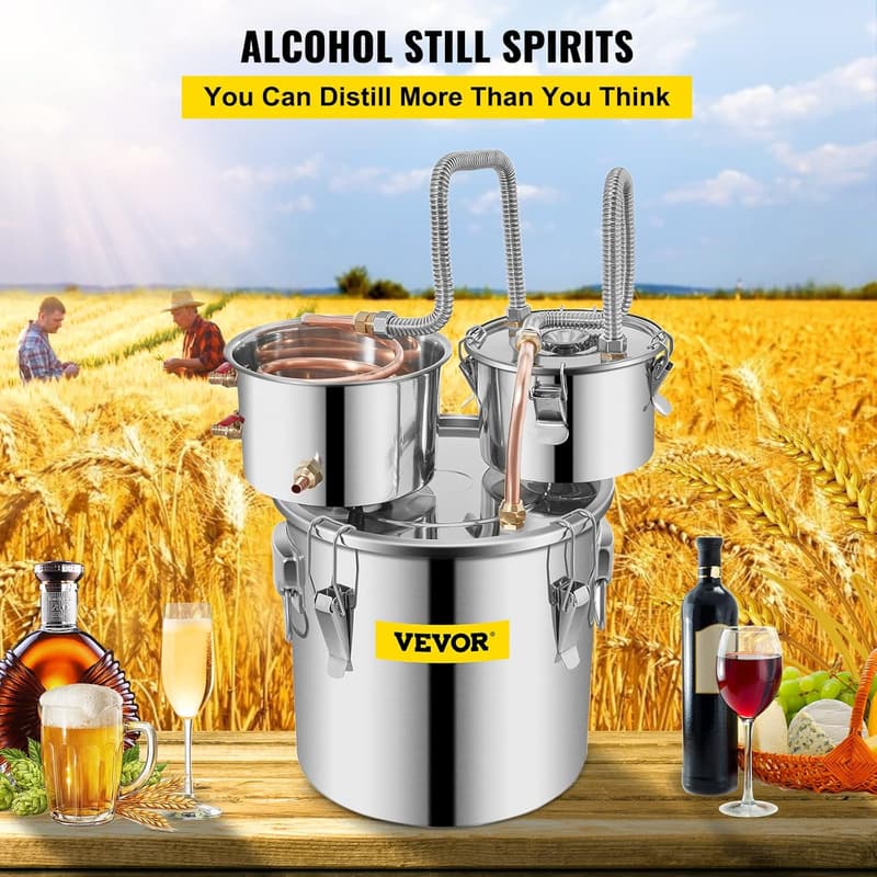 3 Gallon Stainless Steel Alcohol Distiller Kit for DIY Brewing