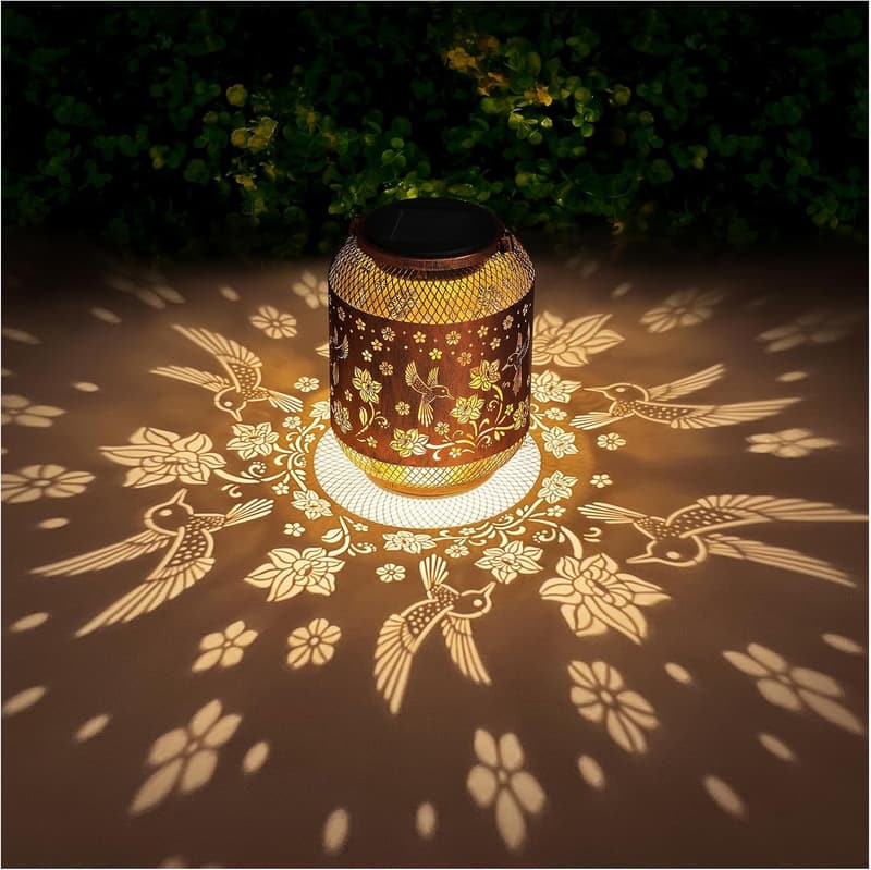Solar Hummingbird Lanterns for Outdoor Garden Decor, Gifts for Mom
