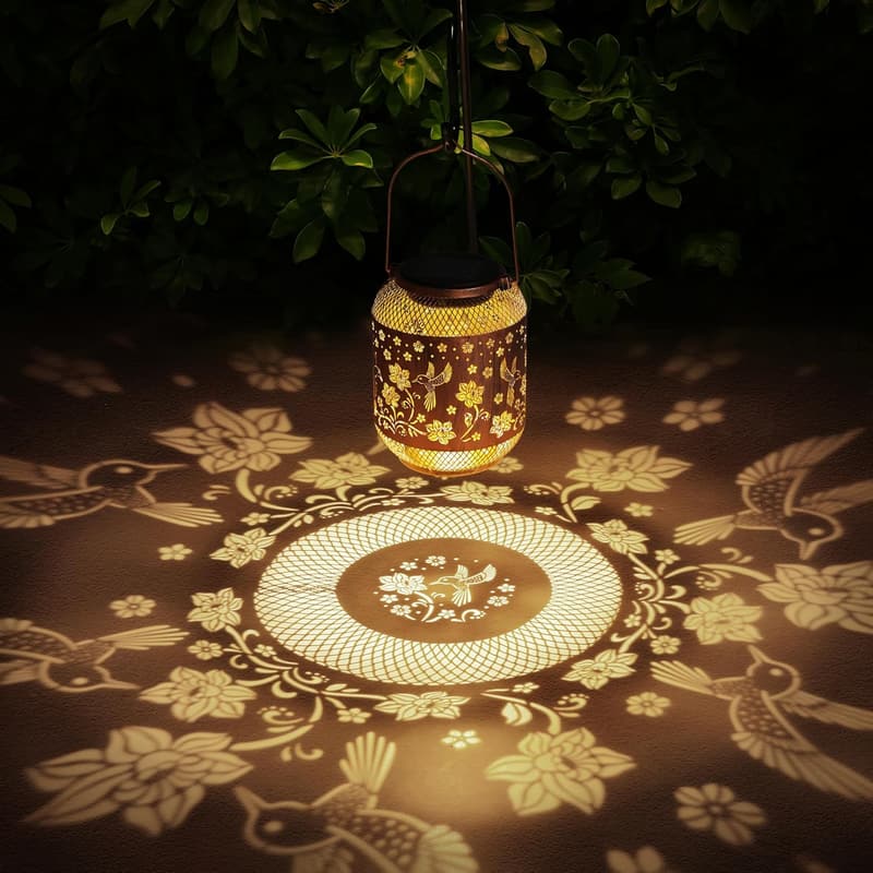 Solar Hummingbird Lanterns for Outdoor Garden Decor, Gifts for Mom