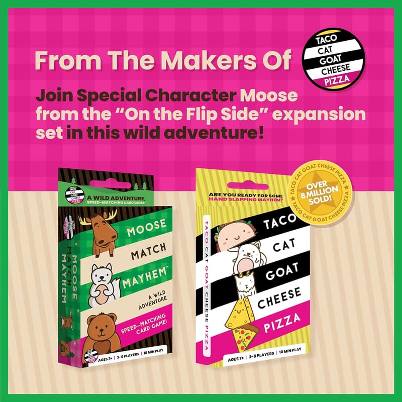 Moose Match Mayhem: Fast-Paced Family Card Game for Ages 7+