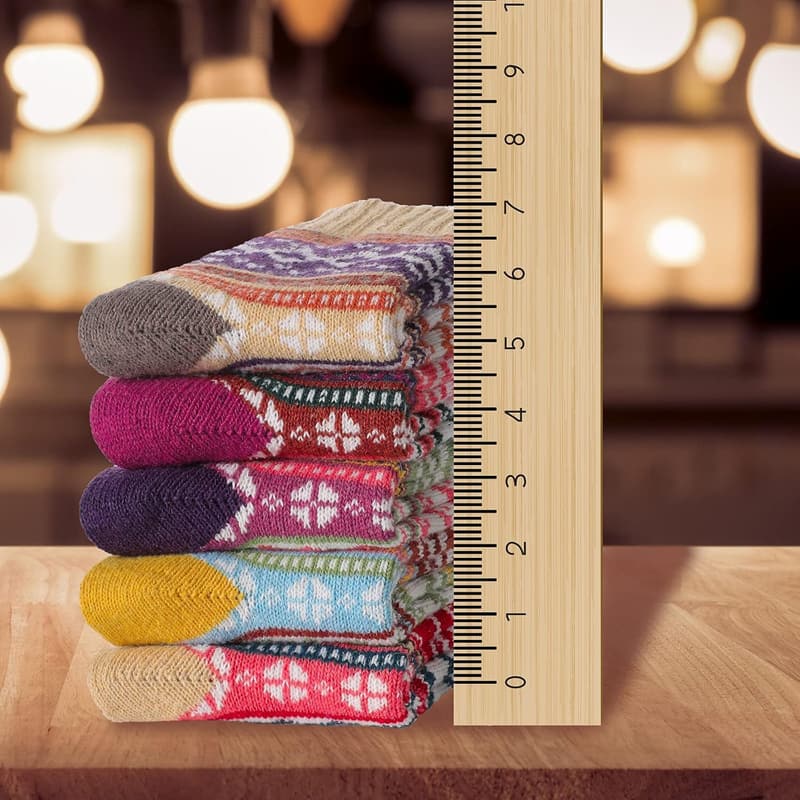 Vintage Wool Socks - Thick Cozy Knit for Men & Women