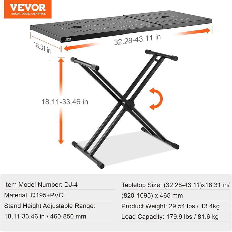 Portable Adjustable DJ Table Stand 32