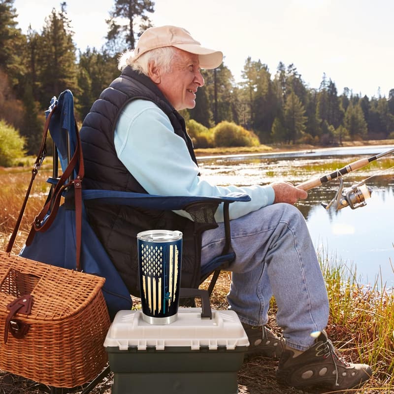 Funny Fishing Tumbler for Dad - 20oz Coffee Mug