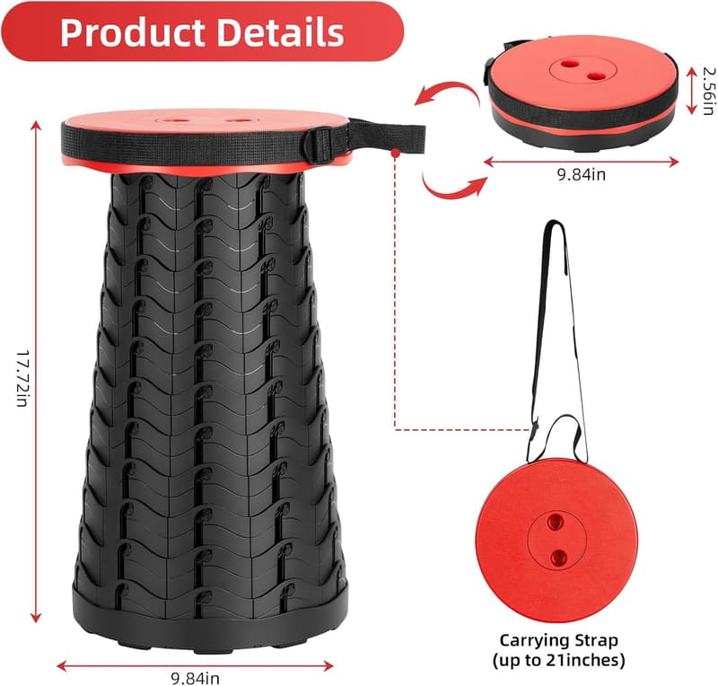 Portable Collapsible Chair - 400lbs Capacity for Camping & Fishing