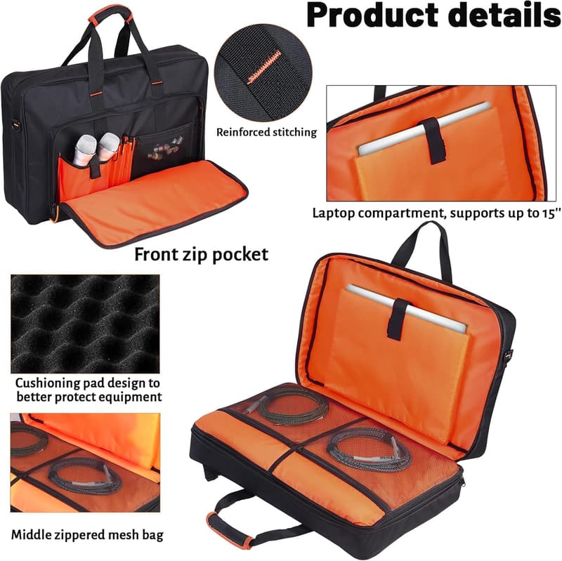 DJ Controller Case with EVA Padding for DDJ-FLX4 & Laptops