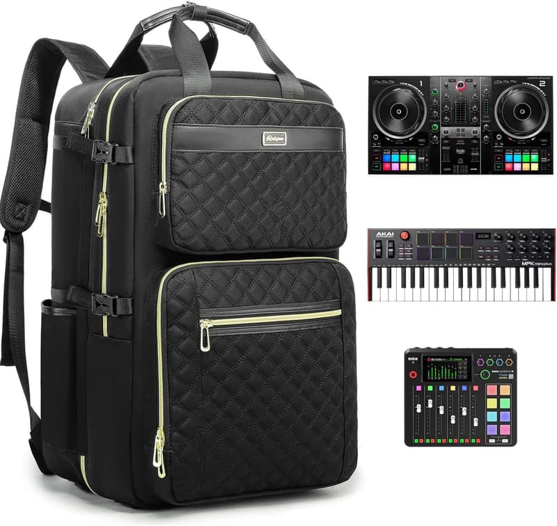 DJ Backpack for Club Gigs - Compatible with Pioneer DDJ-REV1 and More