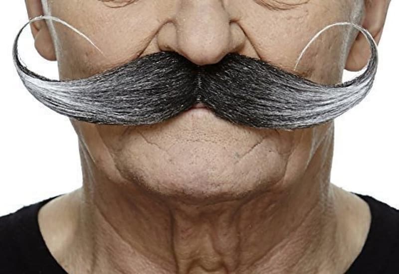 Capt'n Hook Salt & Pepper Self-Adhesive Novelty Mustache