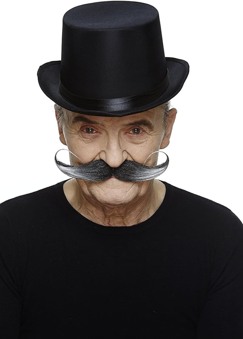 Capt'n Hook Salt & Pepper Self-Adhesive Novelty Mustache
