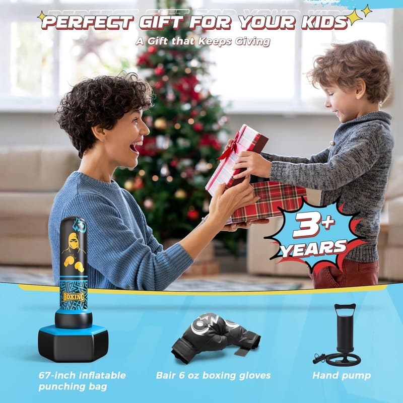 67'' Inflatable Freestanding Punching Bag for Kids