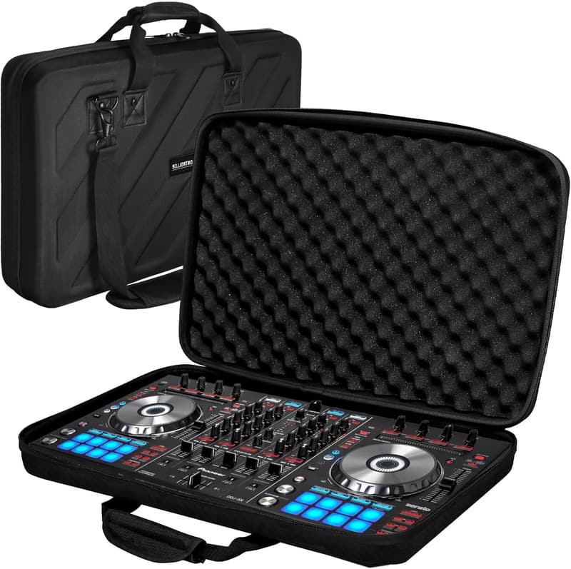 DJ Controller Hard Case - Protective Storage Bag (Black)