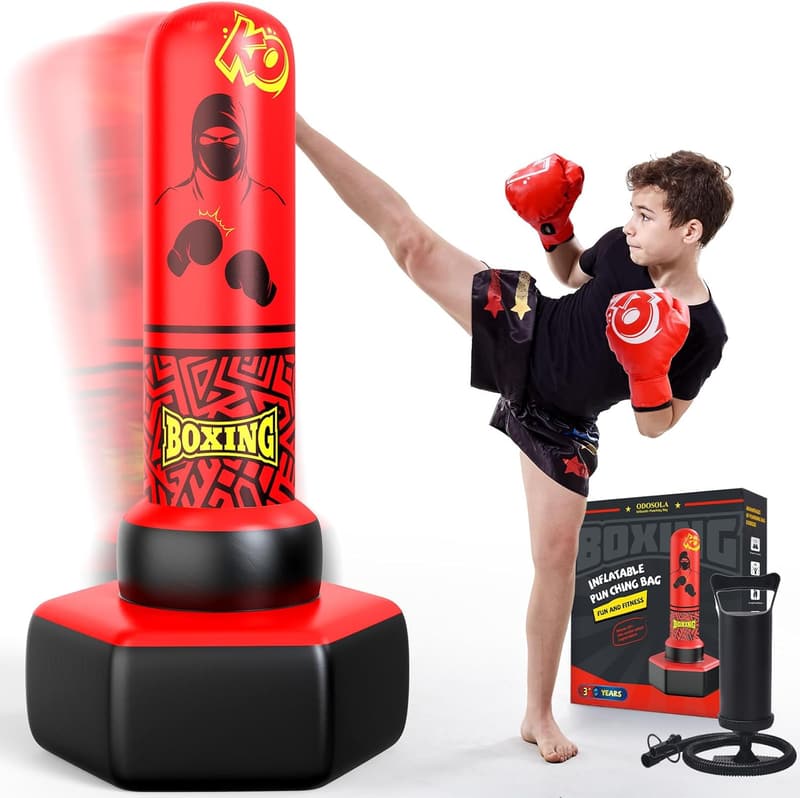 Freestanding Inflatable Punching Bag for Kids 3-12
