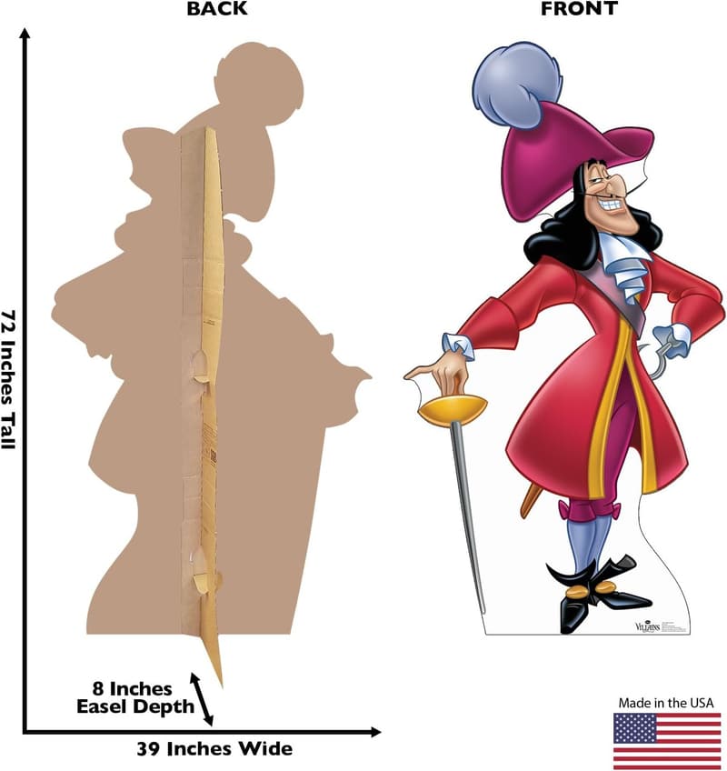 Disney Villains Life-Size Captain Hook Cardboard Cutout