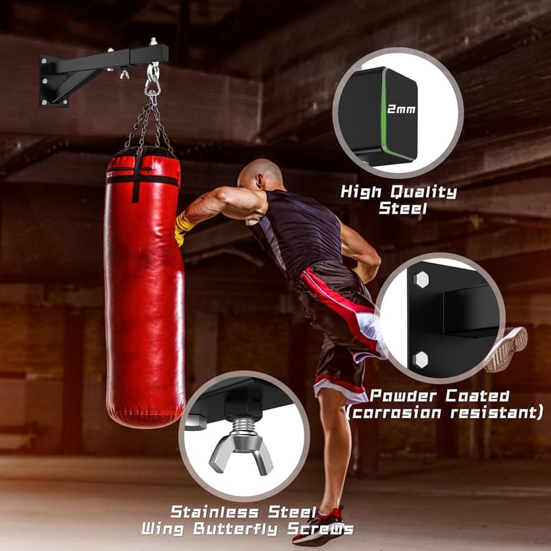 Heavy-Duty Wall Mount for Punching Bag - 500 lbs Capacity