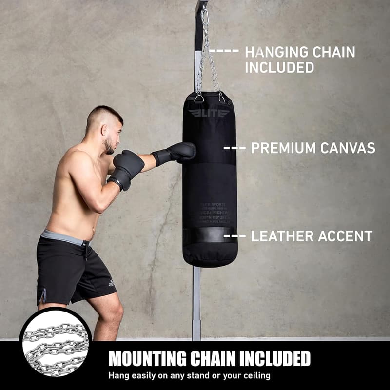 MMA Canvas Punching Bag for Muay Thai & Kickboxing - UNFILLED