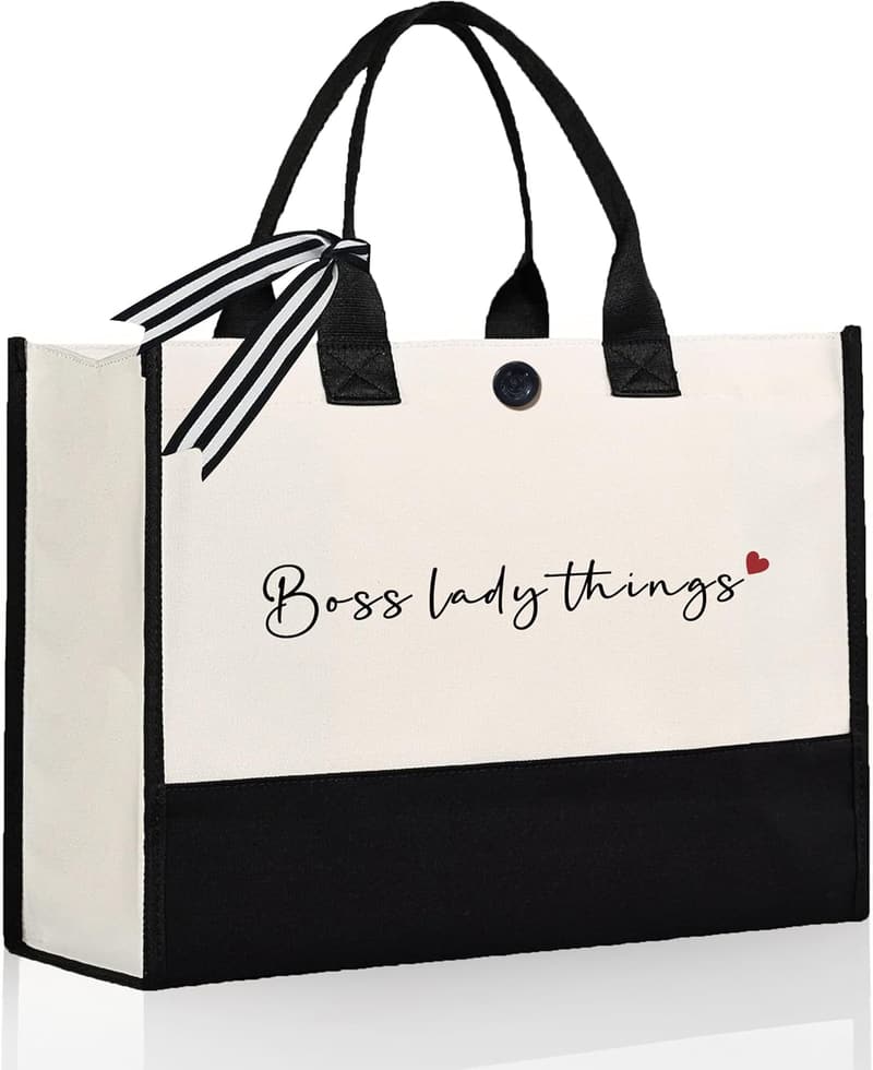 Boss's Day Canvas Tote Bag for Women - Best Boss Lady Gift