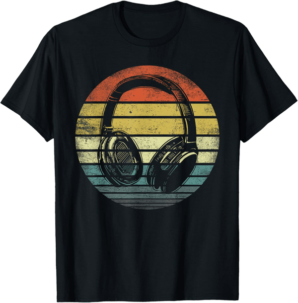 Funny Retro Headphones T-Shirt for Music Lovers