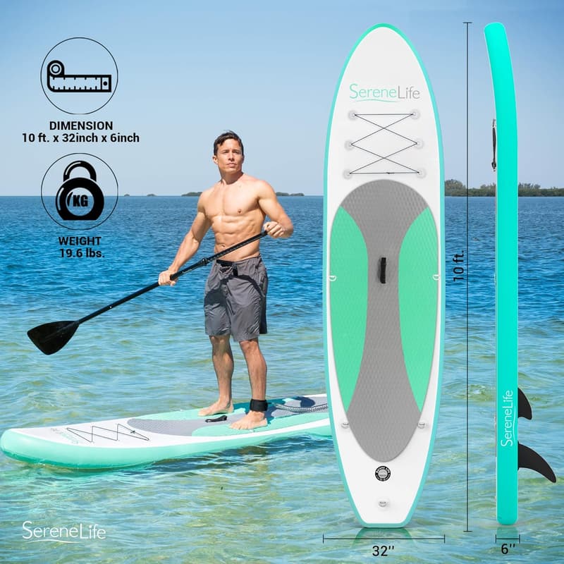 Inflatable Paddle Board with Non-Slip Deck Pad for All Skill Levels