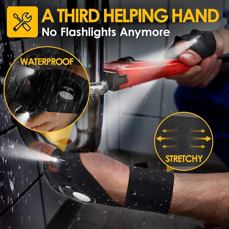 Fathers Day LED Flashlight Gloves - Unique Gifts for Men