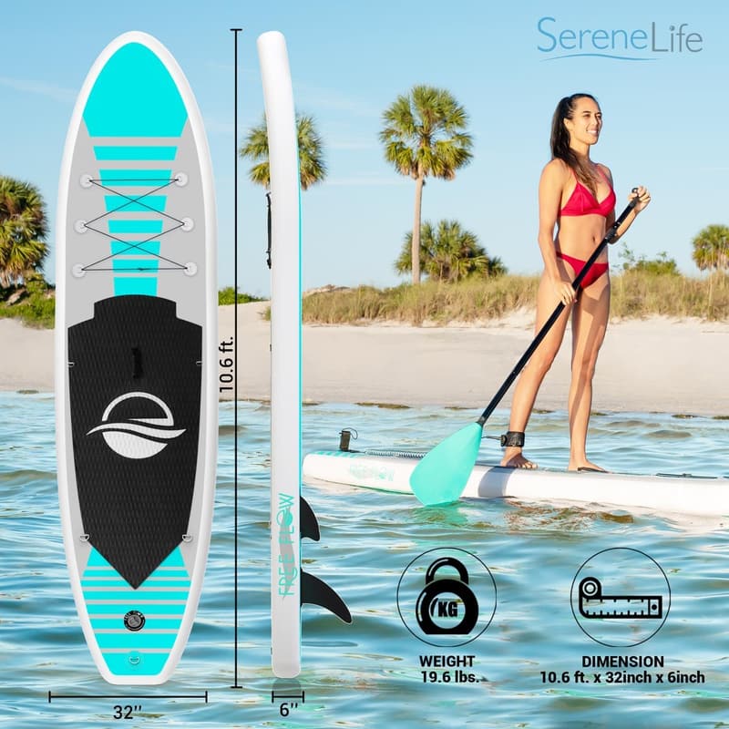 Inflatable Stand Up Paddle Board with Non-Slip EVA Deck Pad