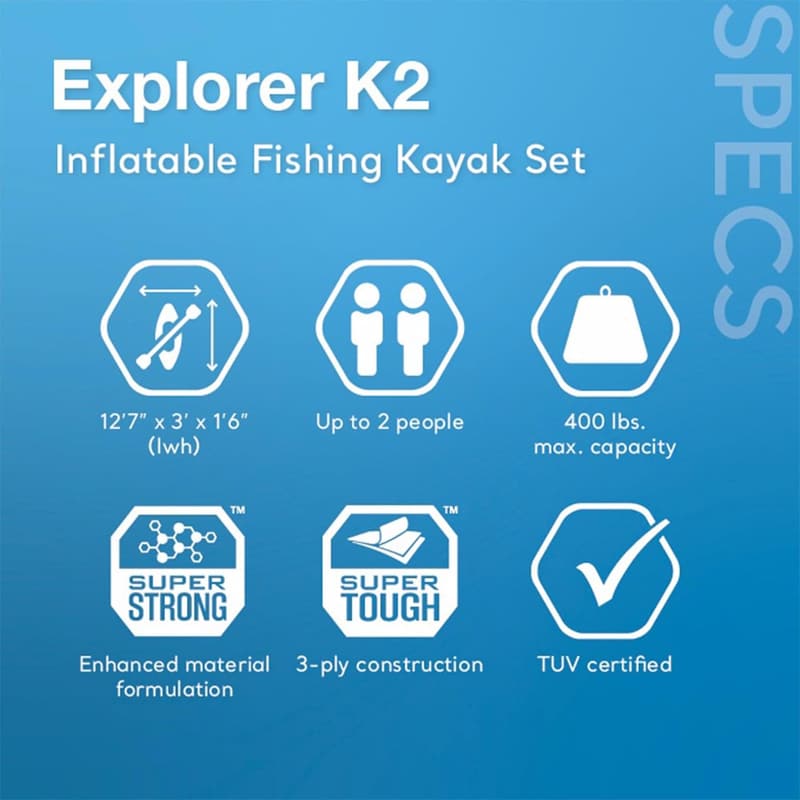 Intex Excursion Pro K2 Inflatable Kayak Set for 2 Persons
