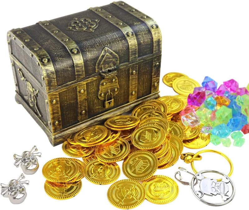 Pirate Treasure Chest Toy Storage Box for Kids