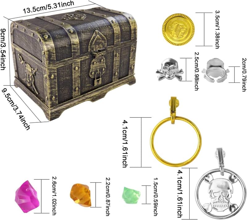 Pirate Treasure Chest Toy Storage Box for Kids