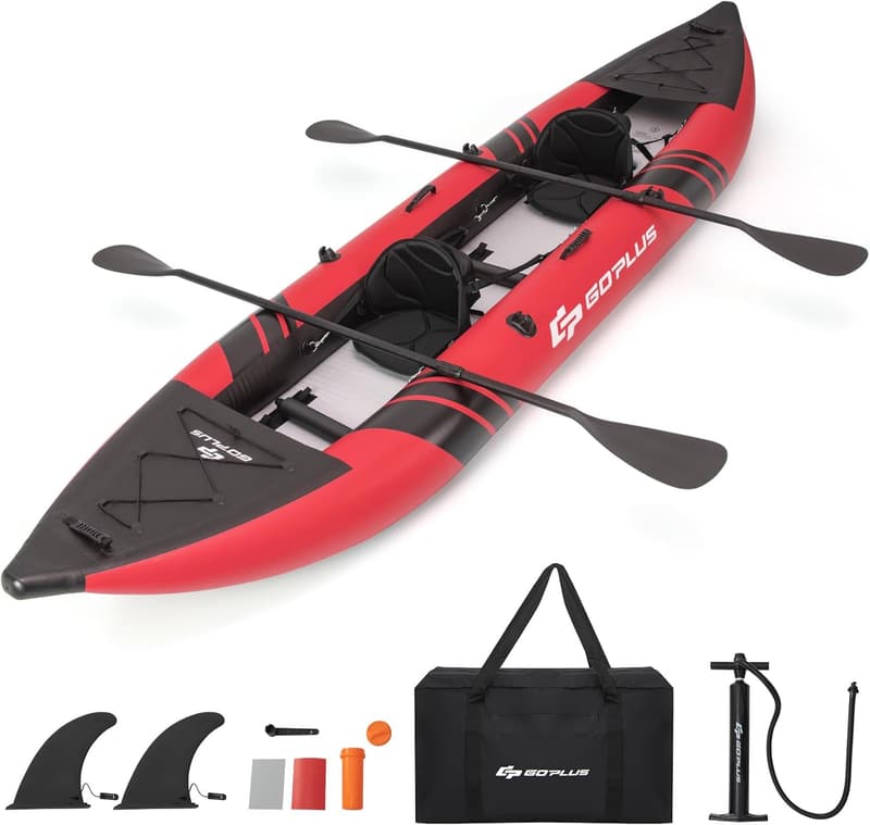 Inflatable 2-Person Kayak Set with Oars and Accessories