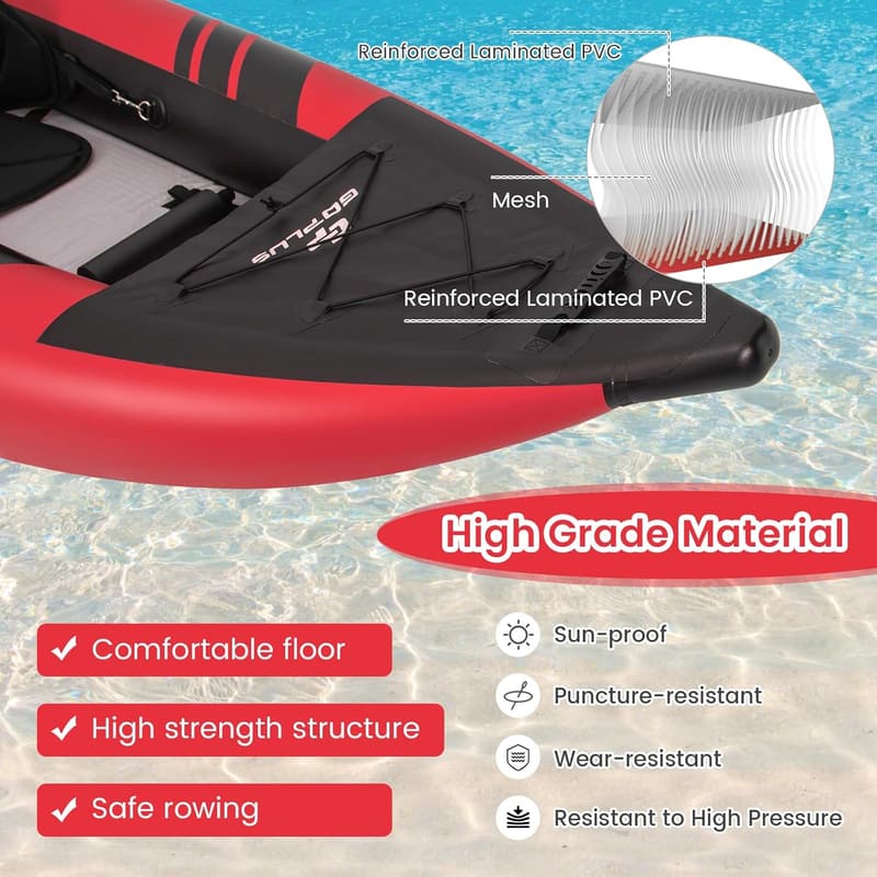 Inflatable 2-Person Kayak Set with Oars and Accessories