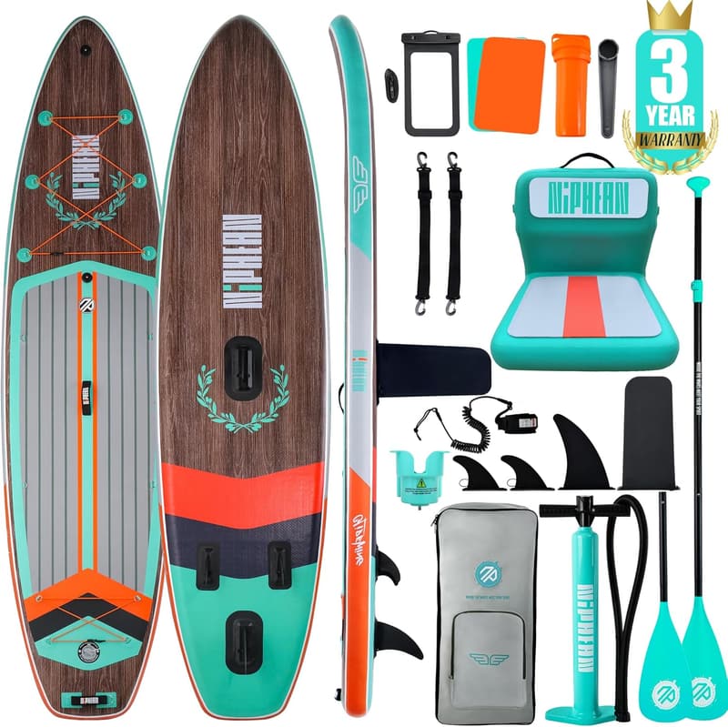Extra Large Inflatable Paddle Board for Families with Fin & Pouch