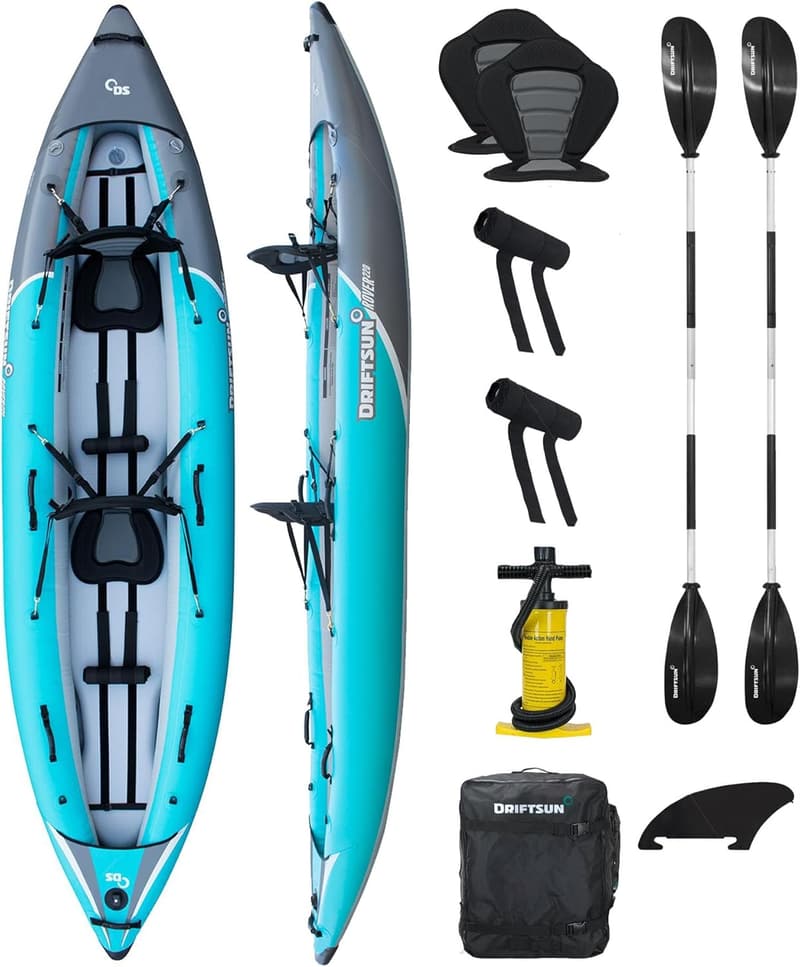 Inflatable Kayak for 1-2 Adults - High Pressure, Padded Seats