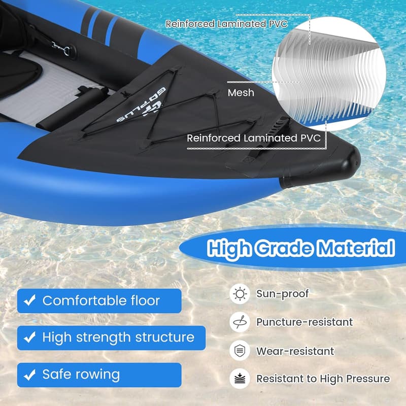 2-Person Inflatable Kayak Set with Oars and Pump