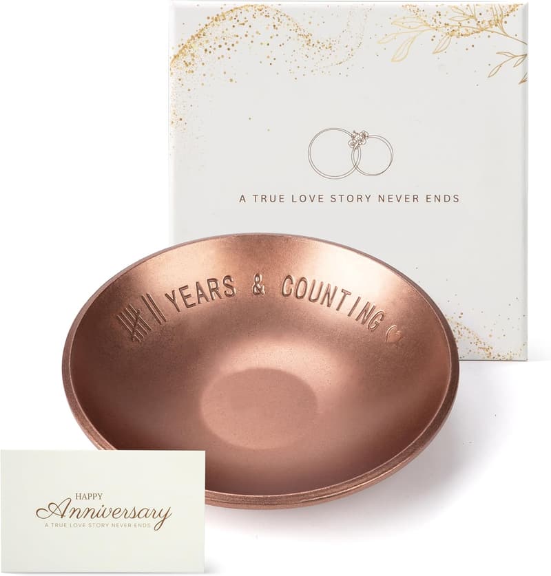 7th Anniversary Copper Jewelry Tray Gift for Couples