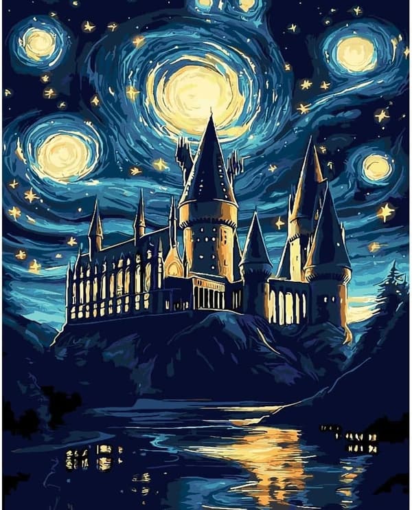 Magic Castle Paint by Numbers Kit for Adults - DIY Wall Art 16x20