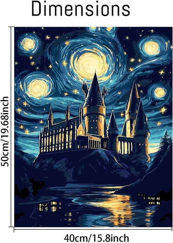 Magic Castle Paint by Numbers Kit for Adults - DIY Wall Art 16x20