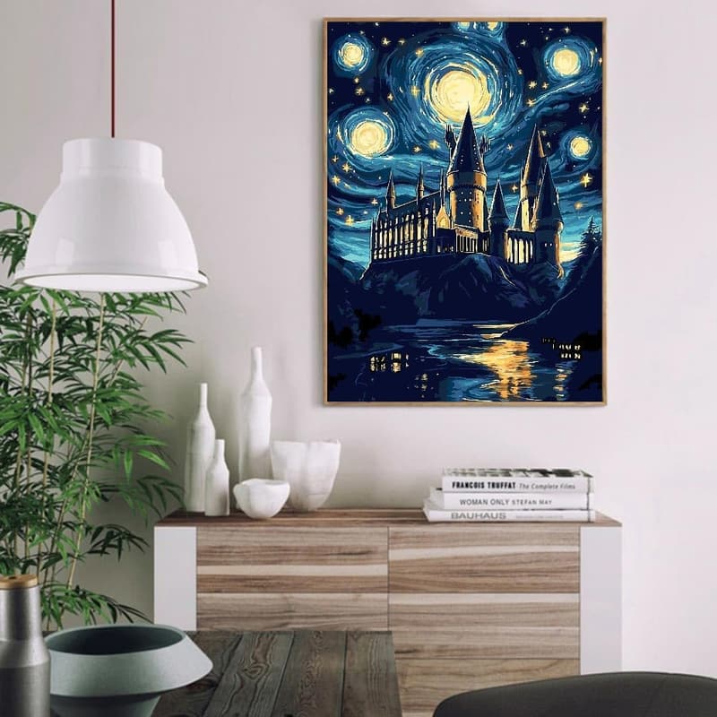 Magic Castle Paint by Numbers Kit for Adults - DIY Wall Art 16x20