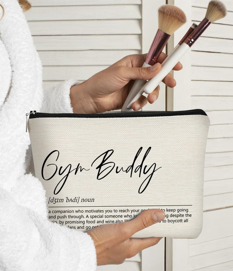 Beige Inspirational Makeup Bag for Women - Ideal Birthday Gift
