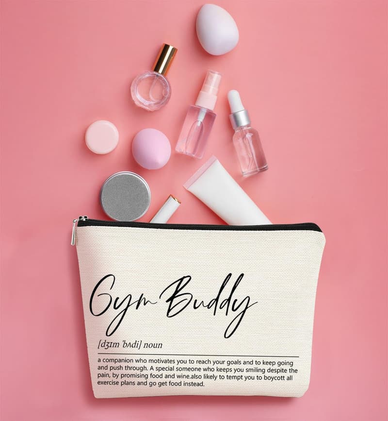 Beige Inspirational Makeup Bag for Women - Ideal Birthday Gift