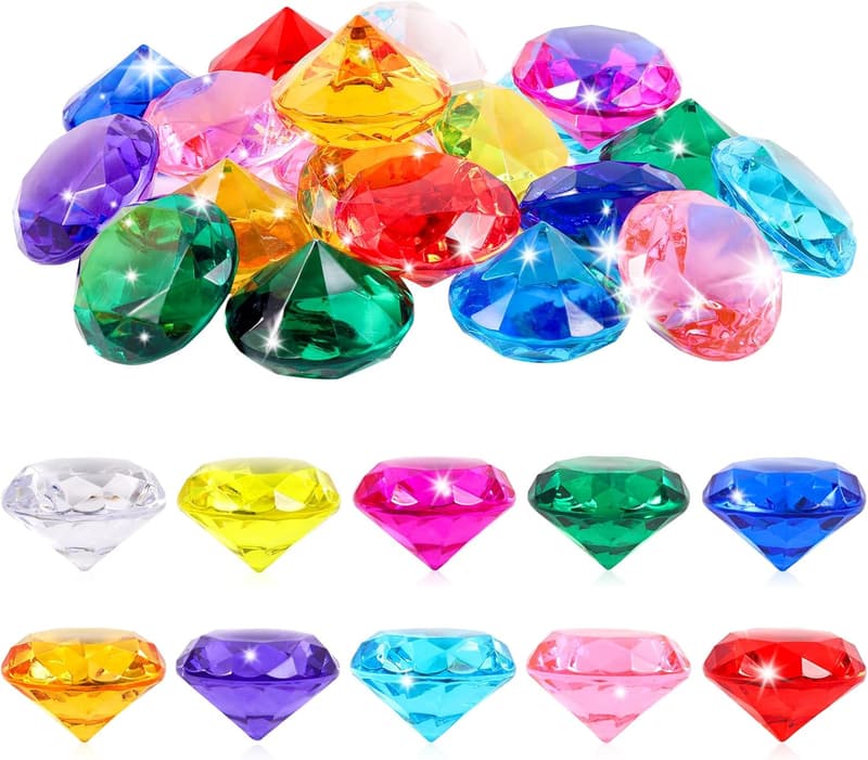Big Diving Gems - 25pcs Acrylic Fake Diamonds for Kids