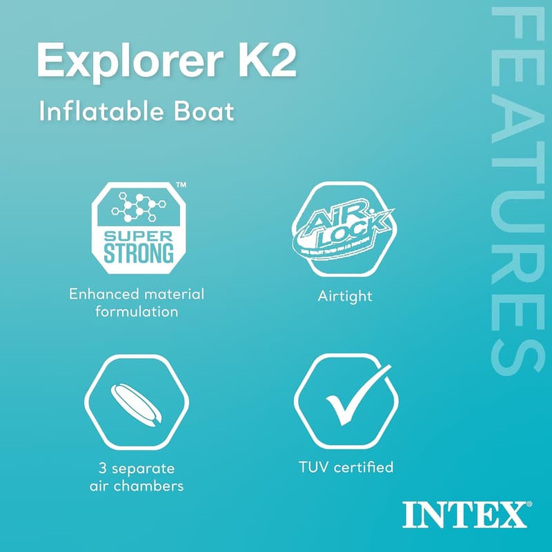 Intex Explorer K2 Inflatable Kayak Set for 2 with Paddles & Pump
