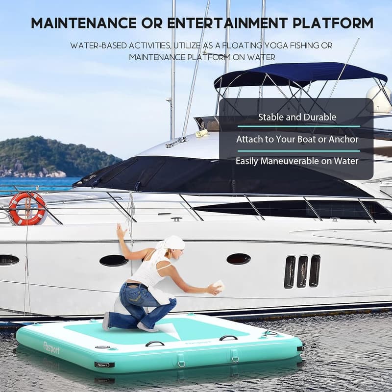 Inflatable Floating Dock Platform - 10ft, 8ft, 6ft Options