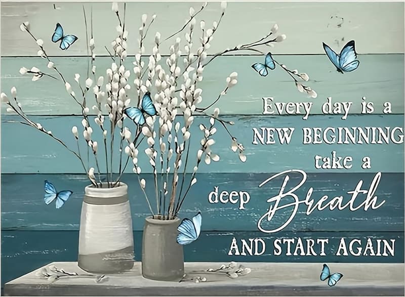 DIY Inspirational Flower Diamond Painting Kit for Home Decor, 12x16
