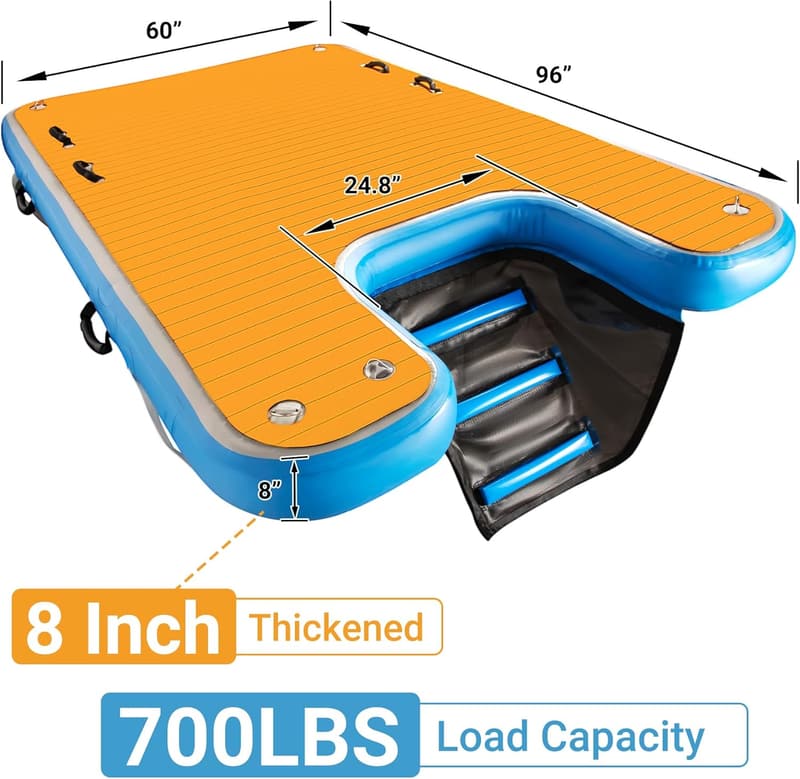 Heavy-Duty Inflatable Floating Dock & Dog Ramp for Pools and Lakes