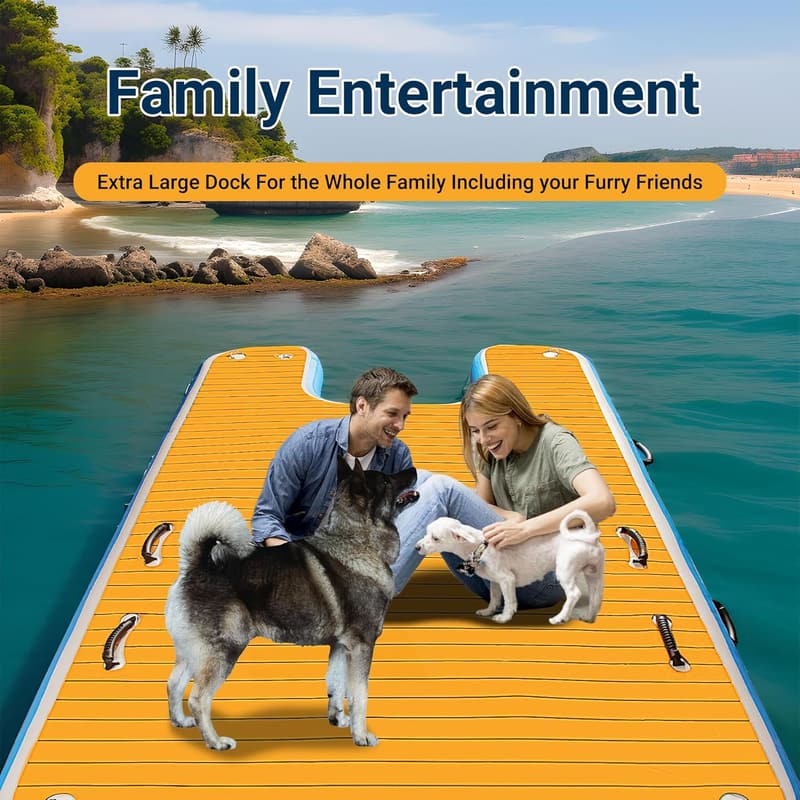 Heavy-Duty Inflatable Floating Dock & Dog Ramp for Pools and Lakes