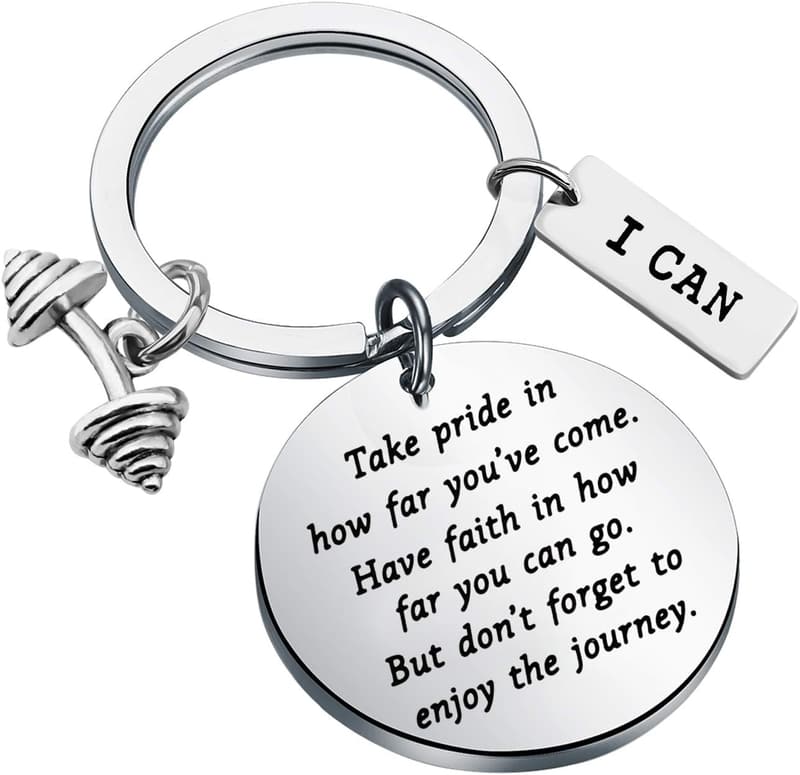 Fitness Trainer Keychain - Dumbbell Workout Jewelry Gift