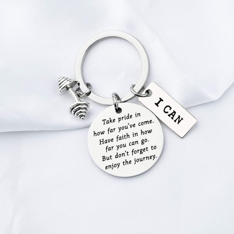 Fitness Trainer Keychain - Dumbbell Workout Jewelry Gift