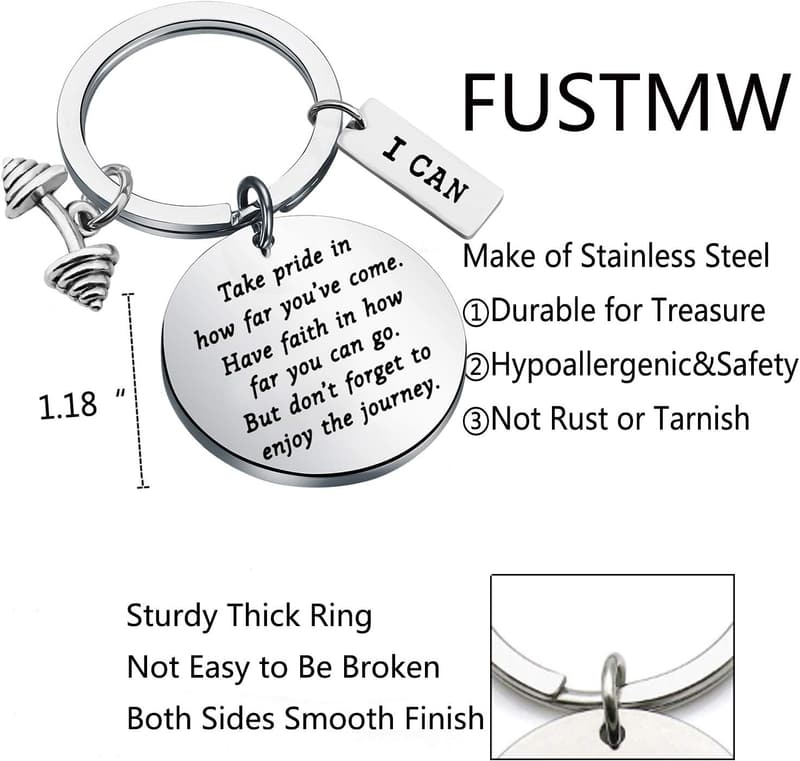 Fitness Trainer Keychain - Dumbbell Workout Jewelry Gift