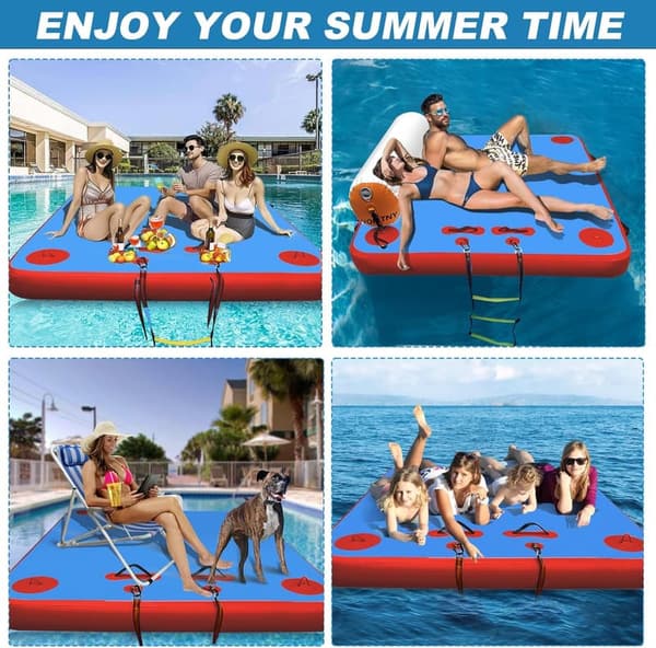 Inflatable Floating Dock for Lakes - Non-Slip Swim Platform