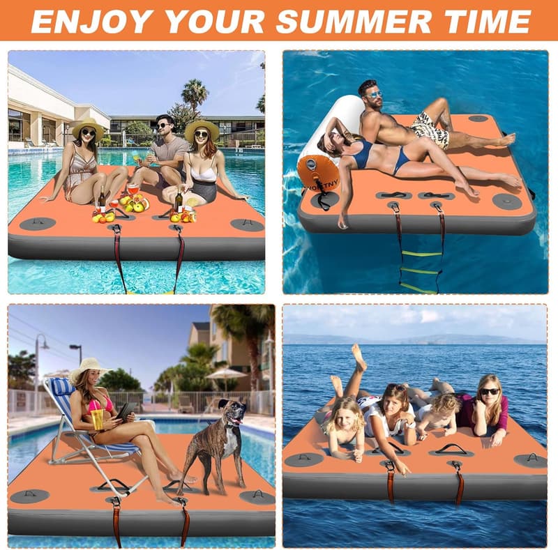 Inflatable Floating Dock for Adults, Non-Slip Swim Platform