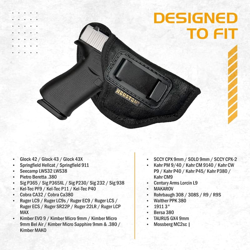 Houston ECO Leather IWB Gun Holster for Glock & Sig Models